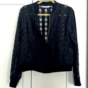 Women’s Zara black sheer jacket worn once excellent condition